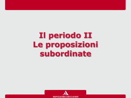 Le proposizioni subordinate