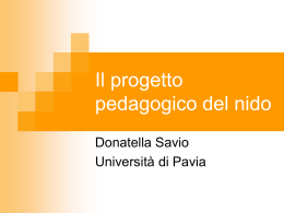 Il progetto pedagogico del nido