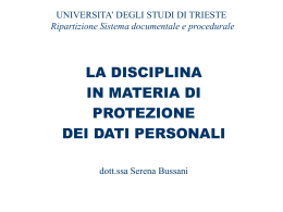 Dato personale - Università degli Studi di Trieste