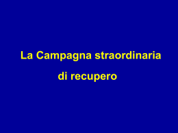 La campagna straordinaria di recupero