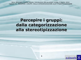 dalla categorizzazione alla stereotipizzazione