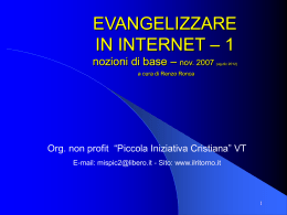 Evangelizzare in Internet - 1 livello