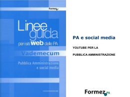 PA e social media YOUTUBE PER LA PUBBLICA AMMINISTRAZIONE