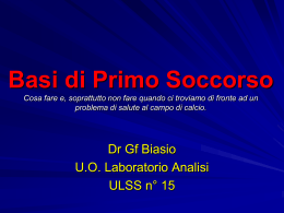 Corso Integrato di Primo Soccorso Infermieristica Clinica IX