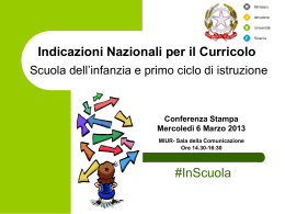 Indicazioni Nazionali per il Curricolo Scuola dell`infanzia e