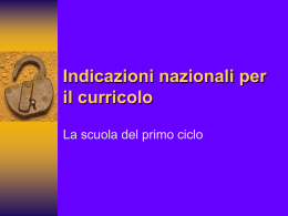 Indicazioni nazionali per il curricolo