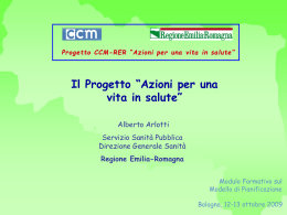 Il progetto - Azioni per una vita in salute
