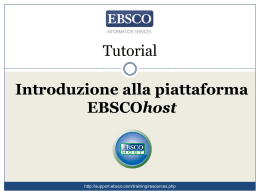 Introduzione alla piattaforma EBSCOhost