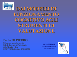 Dai modelli di funzionamento cognitivo agli strumenti di valutazione