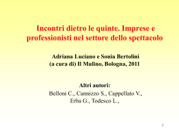 Sonia Bertolini Imprese professionisti spettacolo