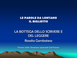 Le parole da lontano