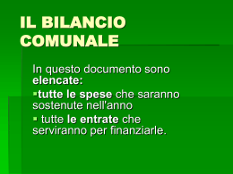 IL BILANCIO COMUNALE - Parrocchia di San Polo d`Enza