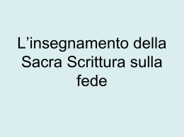 L`insegnamento della S: Scrittura sulla fede