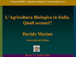 D. Marino, L`Agricoltura Biologica in Italia. Quali scenari?