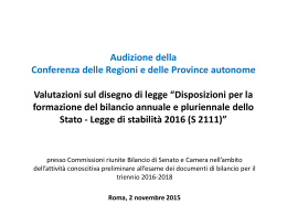 Valutazioni sul disegno di legge