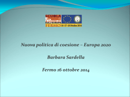 Nuova politica di coesione - Europa 2020