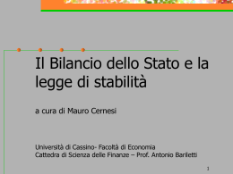 Il Bilancio dello Stato e la Legge di Stabilit&agrave;