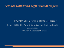 slide prima lezione - Dipartimento di Lettere e Beni Culturali
