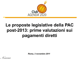 Le proposte legislative della PAC post-2013: prime valutazioni