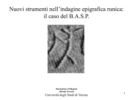 Nuovi strumenti nell`indagine epigrafica runica: il caso del