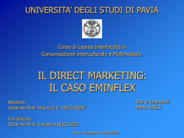 Il Direct Marketing: il caso Eminflex