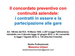 Il concordato preventivo con continuit&agrave; aziendale