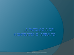 La patologia del contratto di appalto