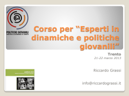 Diapositiva 1 - Politiche giovanili