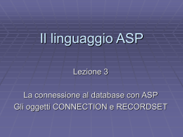La connessione al database con ASP