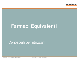 dati Centro Studi Ratiopharm - Ordine dei Farmacisti della provincia