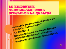 Le Etichette Alimentari - Istituto Comprensivo A. D`Angeli