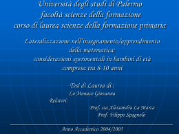 Universit&agrave; degli studi di Palermo facolt&agrave; scienze della formazione