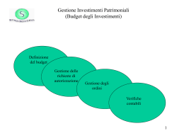 Gestione Investimenti Patrimoniali (Budget degli Investimenti)