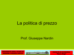 La politica di prezzo - Facolt&agrave; di Economia Marco Biagi