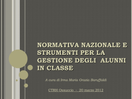 Normativa nazionale e strumenti per la gestione degli