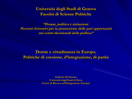 Universit&agrave; degli Studi di Genova Facolt&agrave; di Scienze Politiche