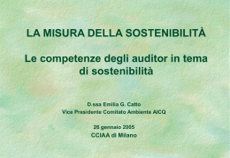 La competenza degli Auditor in tema di sostenibilità