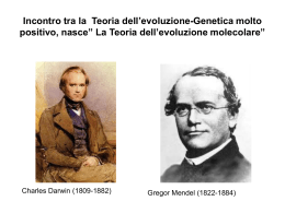 Relazione tra teoria dell`evoluzione e genetica