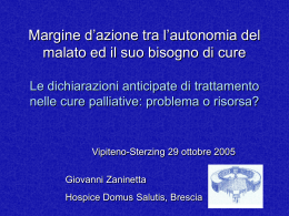 Sedazione terminale e direttive anticipate
