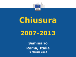 Slide incontro di chiusura FS 2007-2013