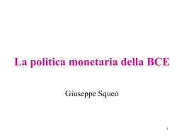 La politica economica - Facolt&agrave; di Scienze Economiche ed Aziendali