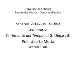 G. Ungaretti, Sentimento del Tempo - UniFr Web Access