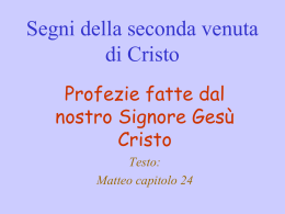 Segni della seconda venuta di Ges&ugrave;