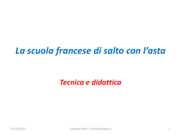 la scuola francese di salto con l`asta