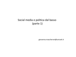 Social media e politica dal basso parte 1