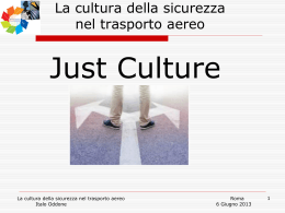 La cultura della sicurezza nel trasporto aereo