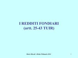 I REDDITI DI LAVORO DIPENDENTE
