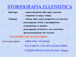 storiografia ellenistica - Collegio San Giuseppe De Merode