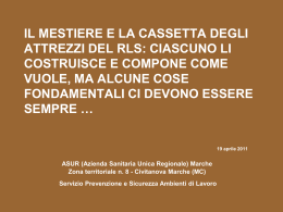 il mestiere e la cassetta degli attrezzi del rls