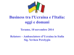 Business tra l`Ucraina e l`Italia